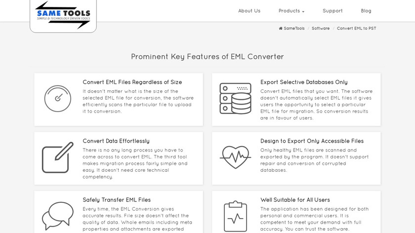 Same Tools EML to PST Landing Page