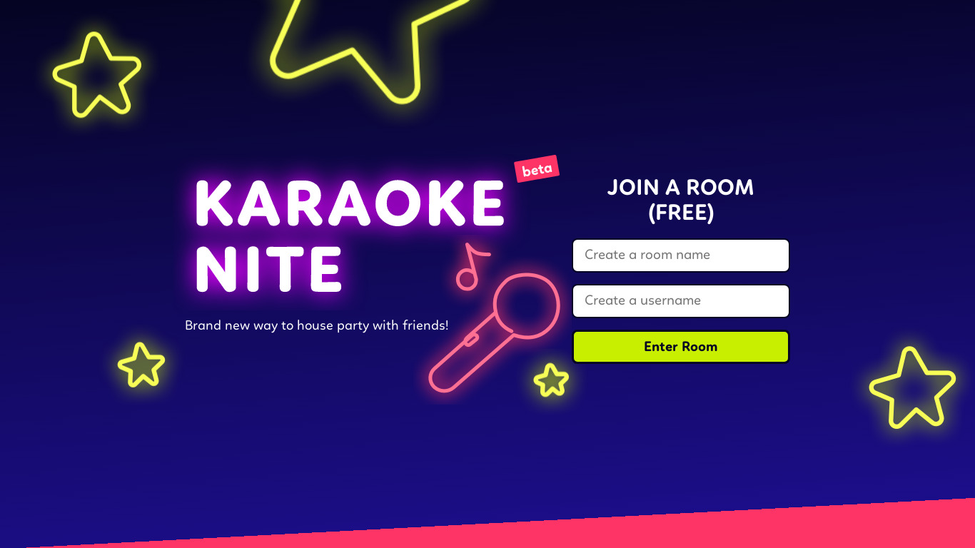 Karaoke Nite Landing page