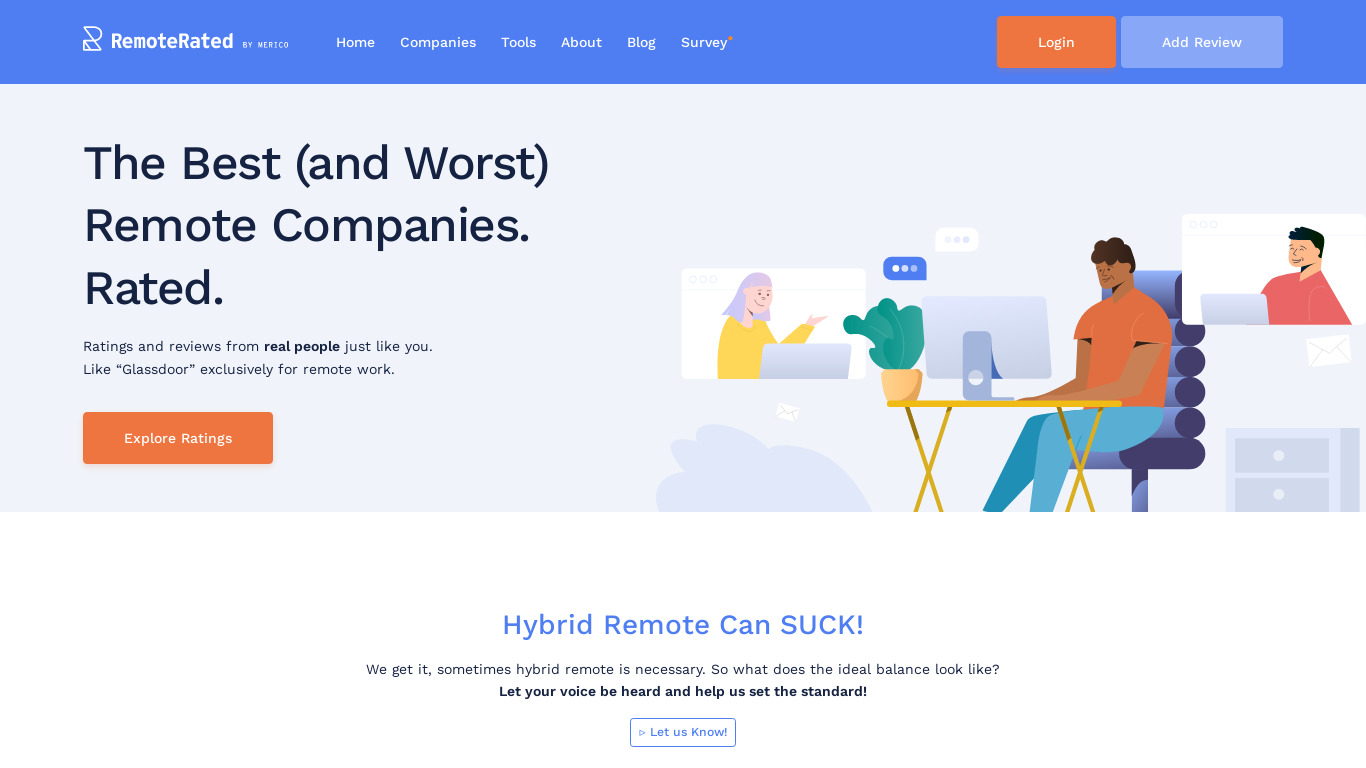RemoteRated Landing page