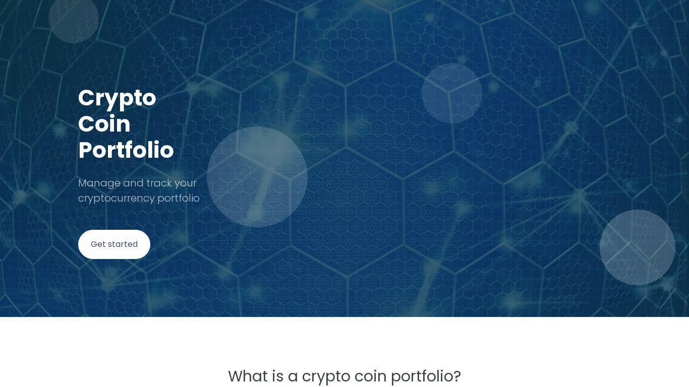 Coin-Statica Landing page