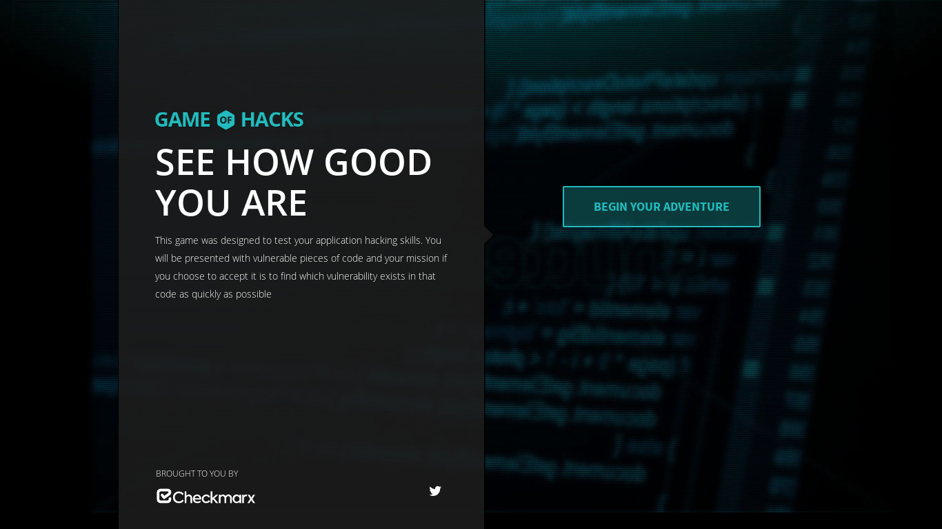 Game of Hacks Landing page