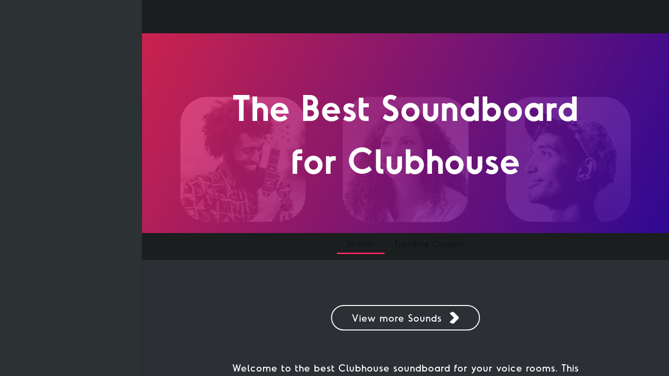 Clubhouse Soundboard Landing page