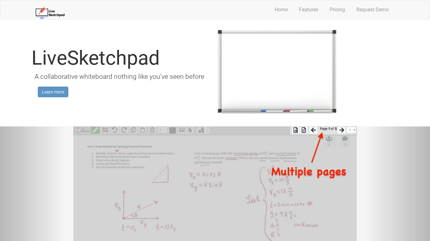 Live Sketchpad Landing page
