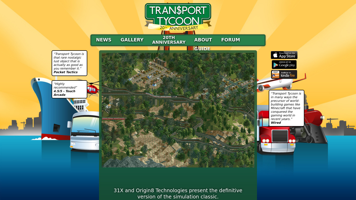 Transport Tycoon Landing page