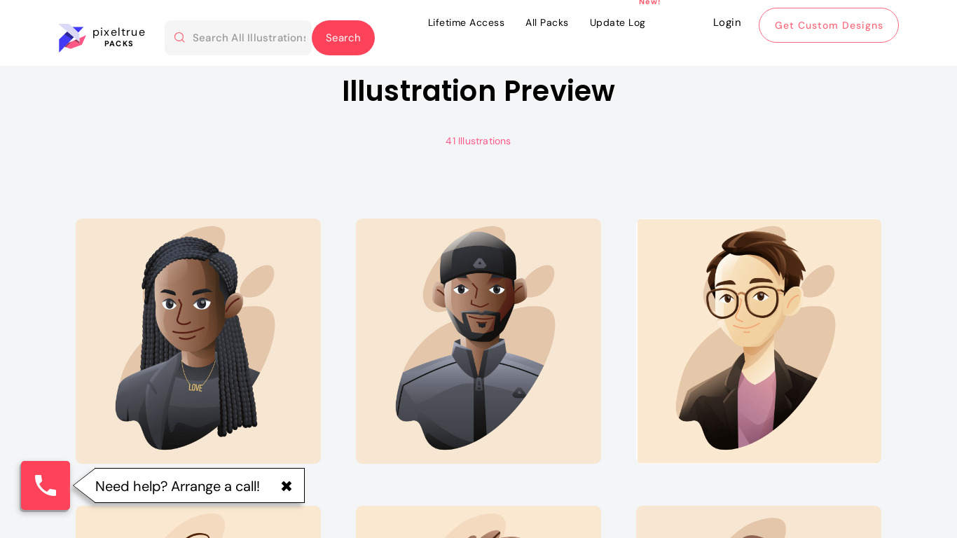 Personality Illustrations Landing page