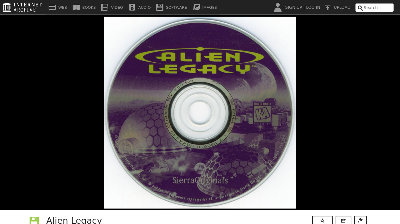 Alien Legacy Landing page