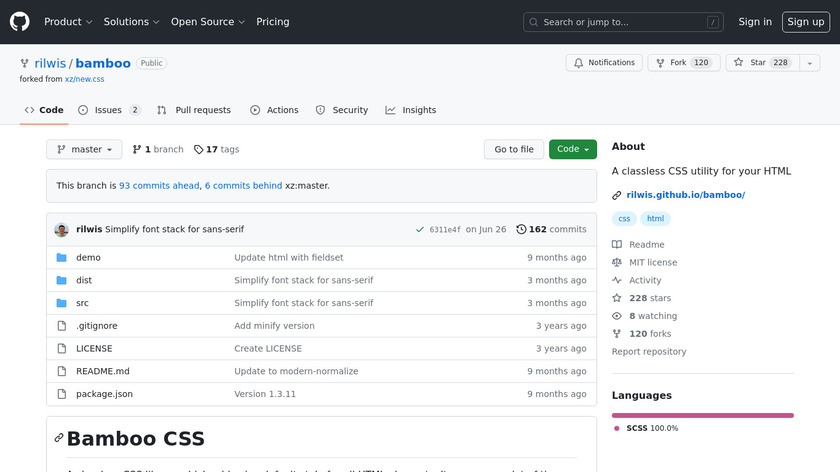 Bamboo CSS Landing Page