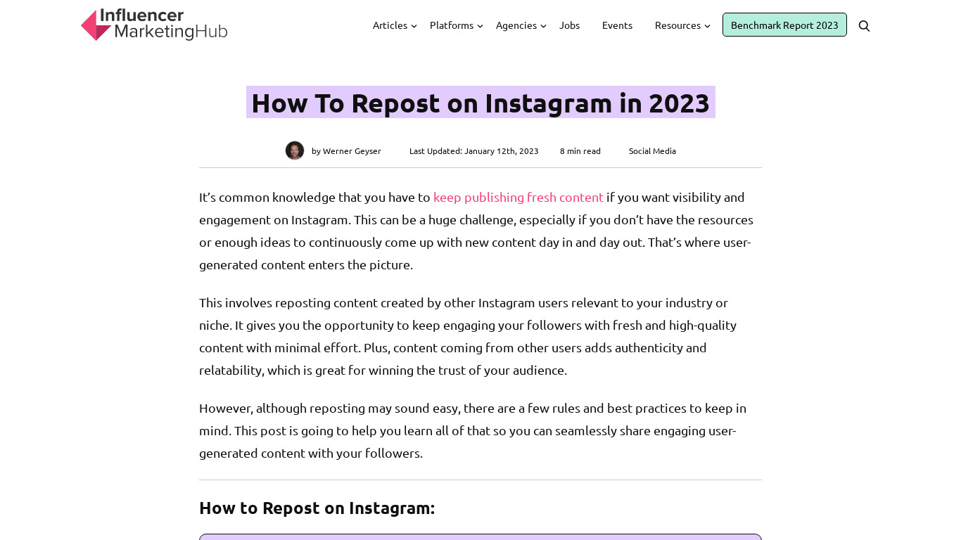 Reposty for Instagram Landing page