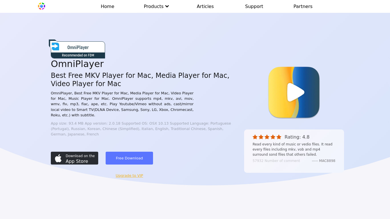 OmniPlayer Landing page