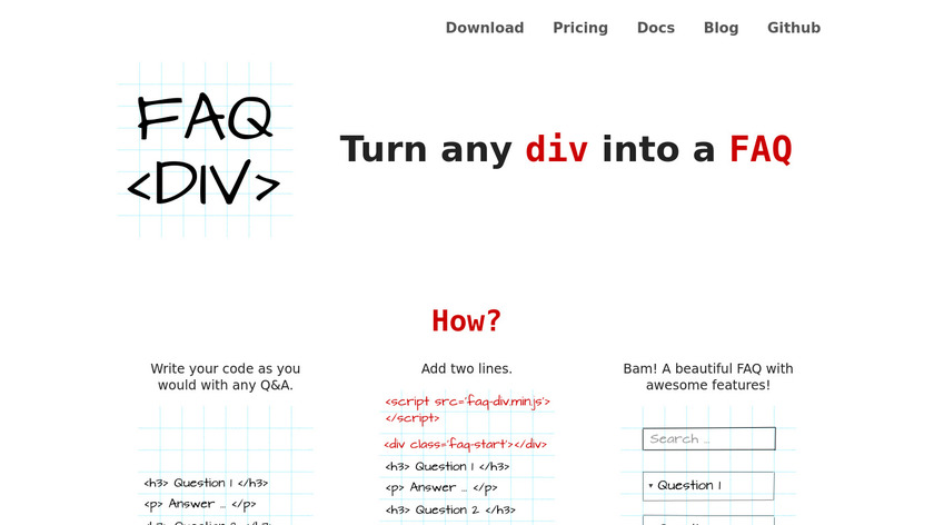 FAQ-div Landing Page