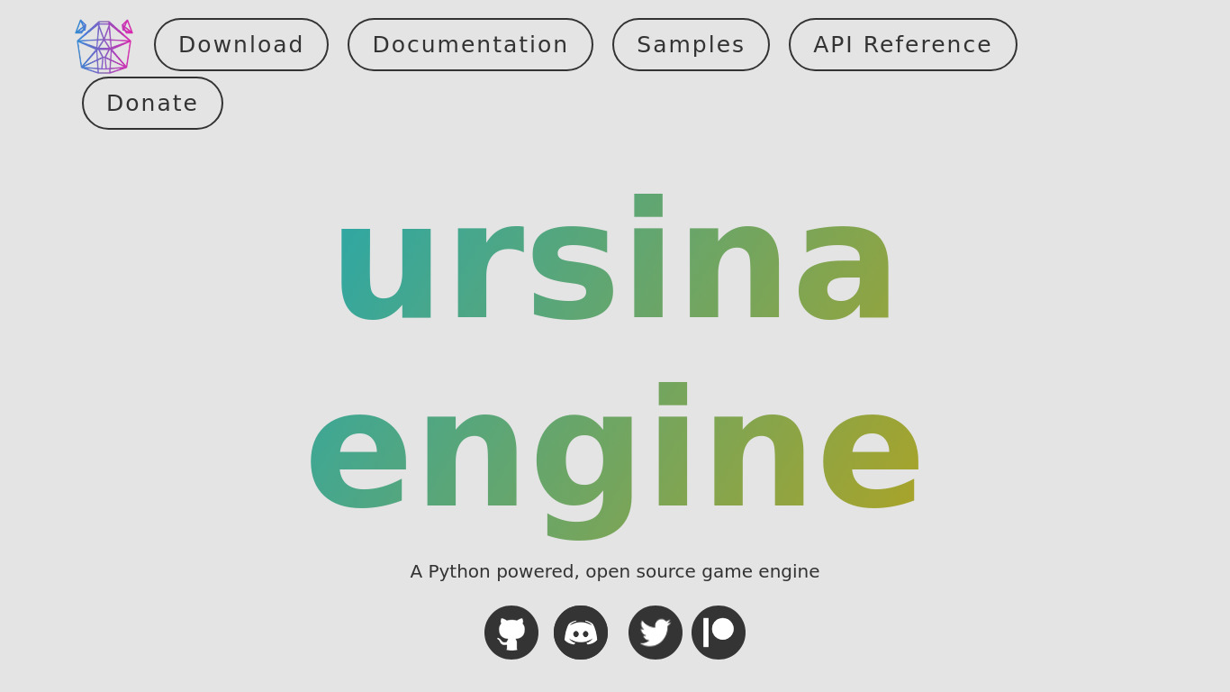 ursina Landing page