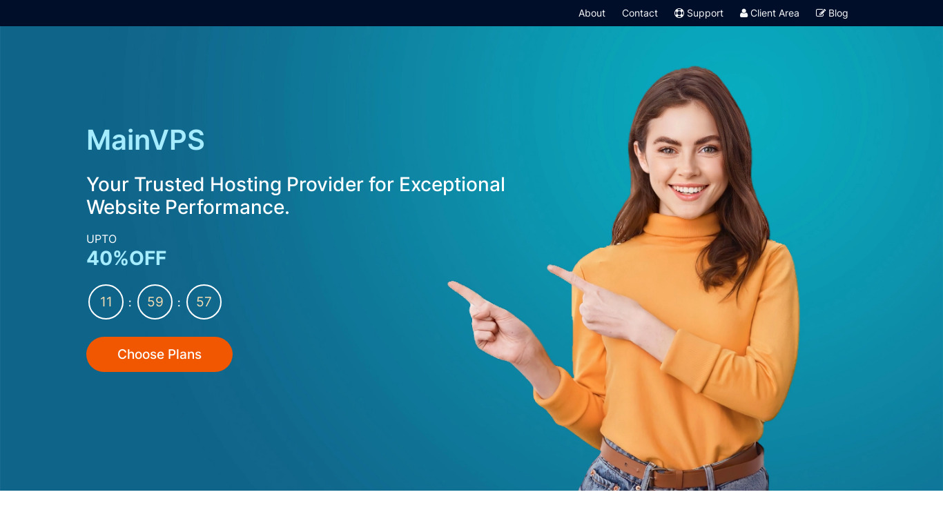 Mainvps.net Landing page