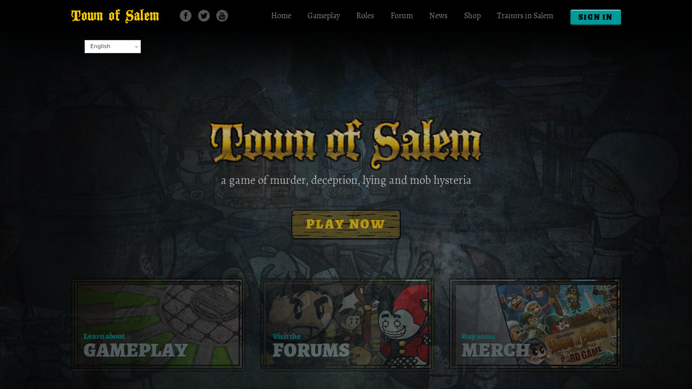 Town of Salem Landing page