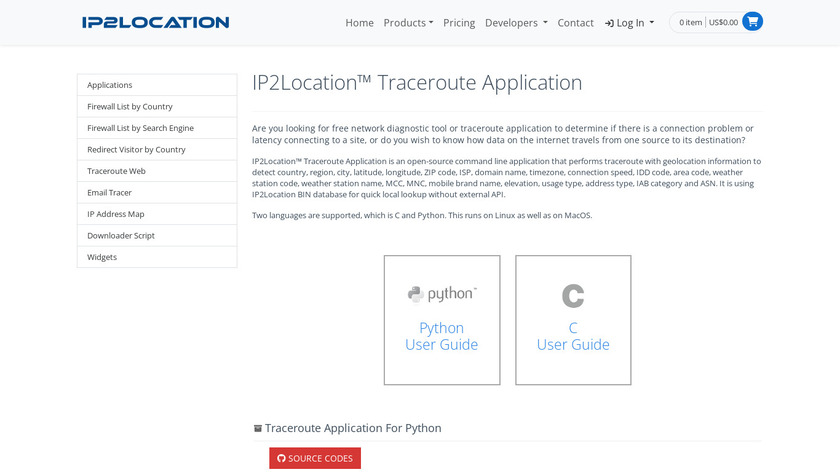 IP2Location Traceroute Landing Page