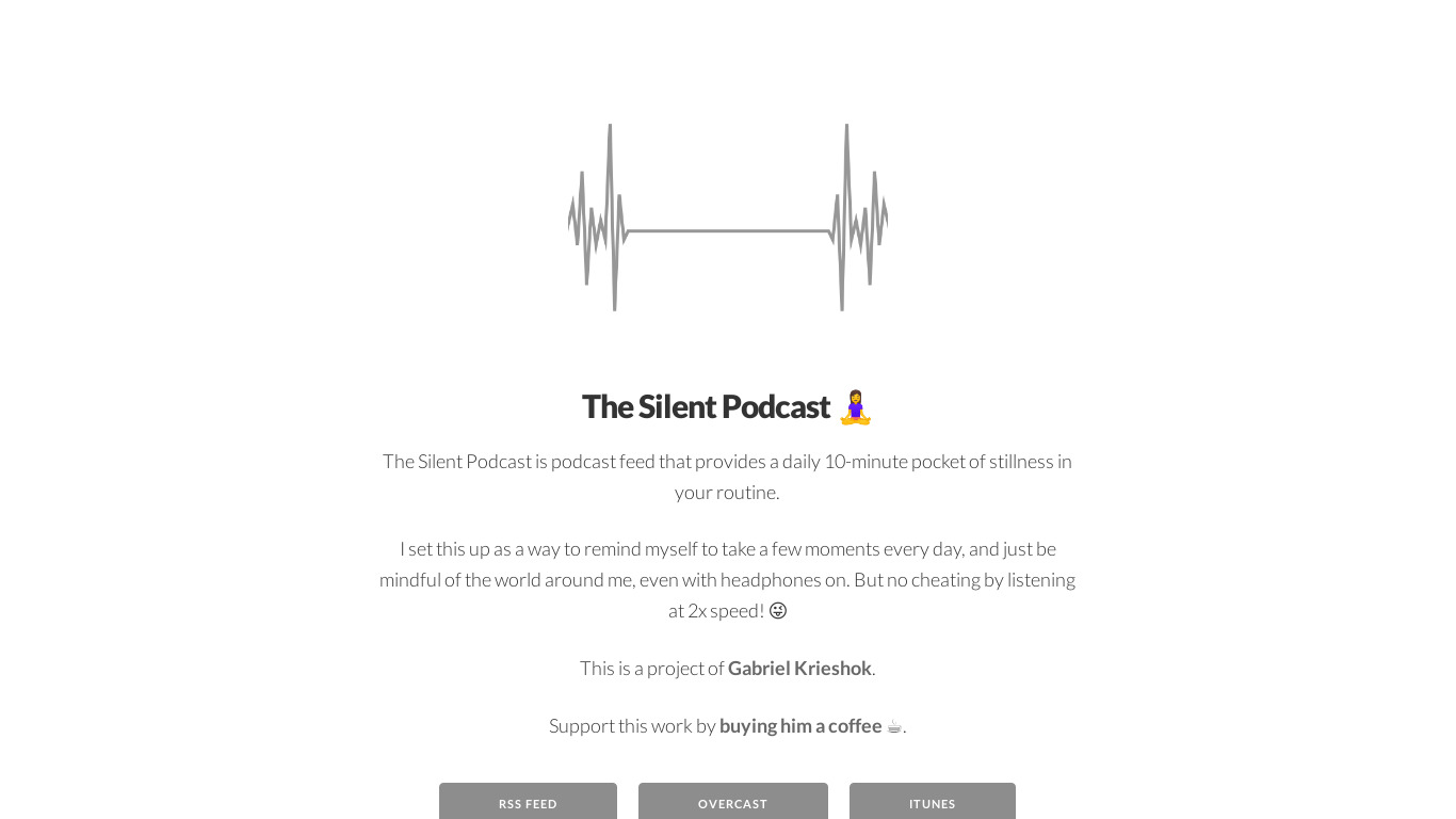 The Silent Podcast Landing page