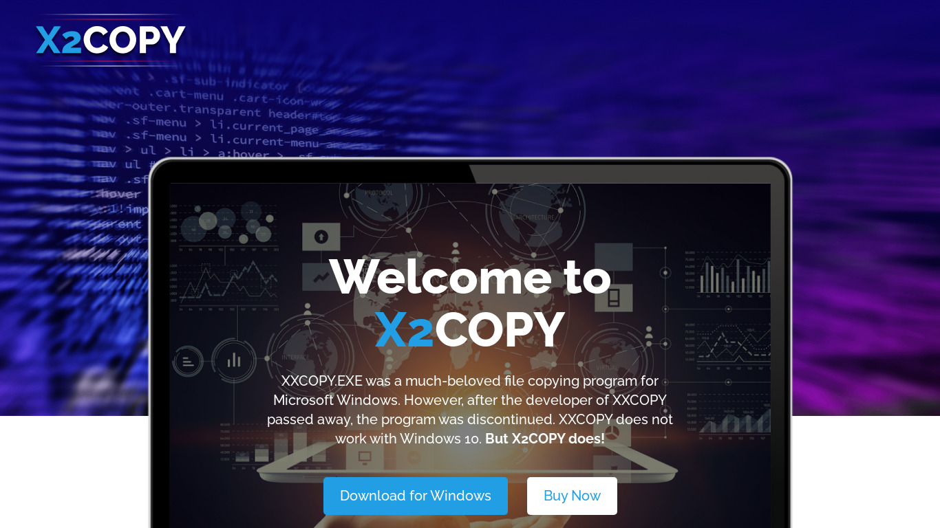 X2COPY Landing page
