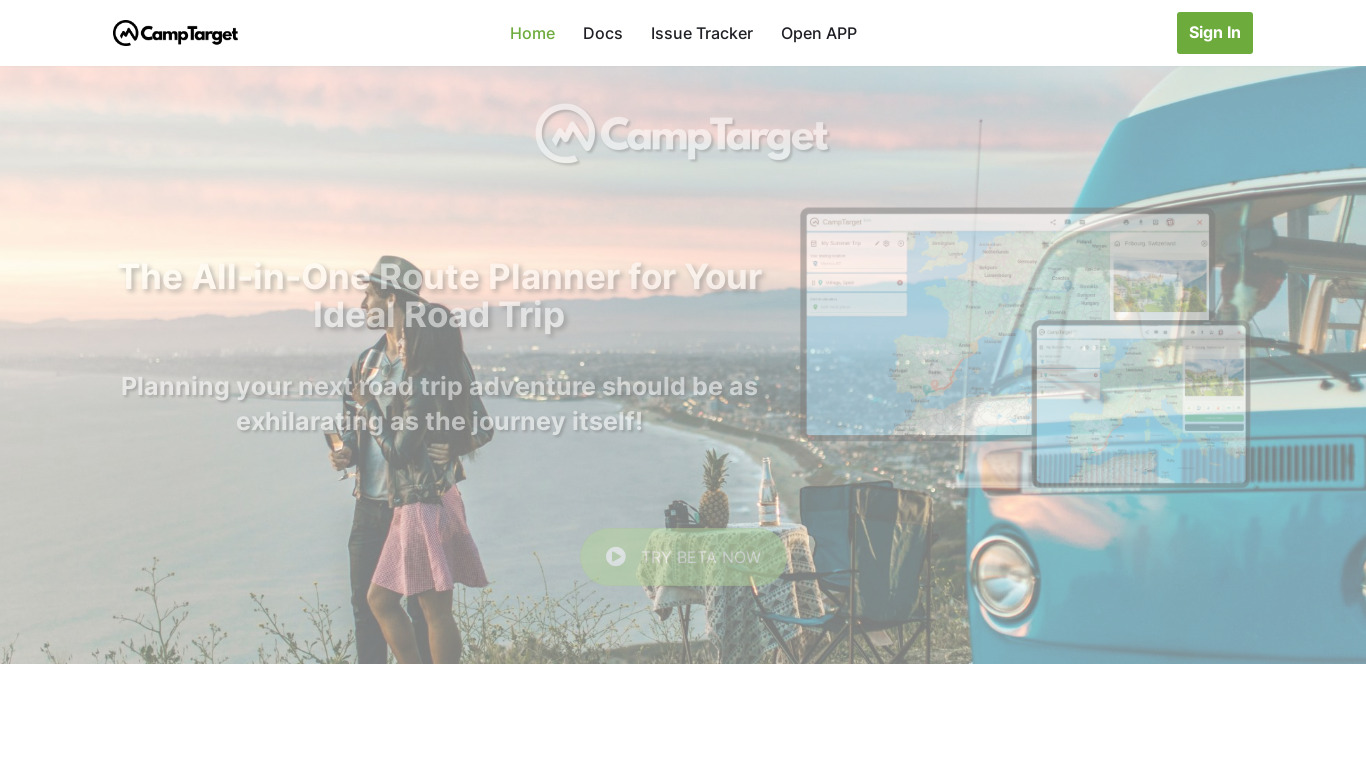 CampTarget Landing page