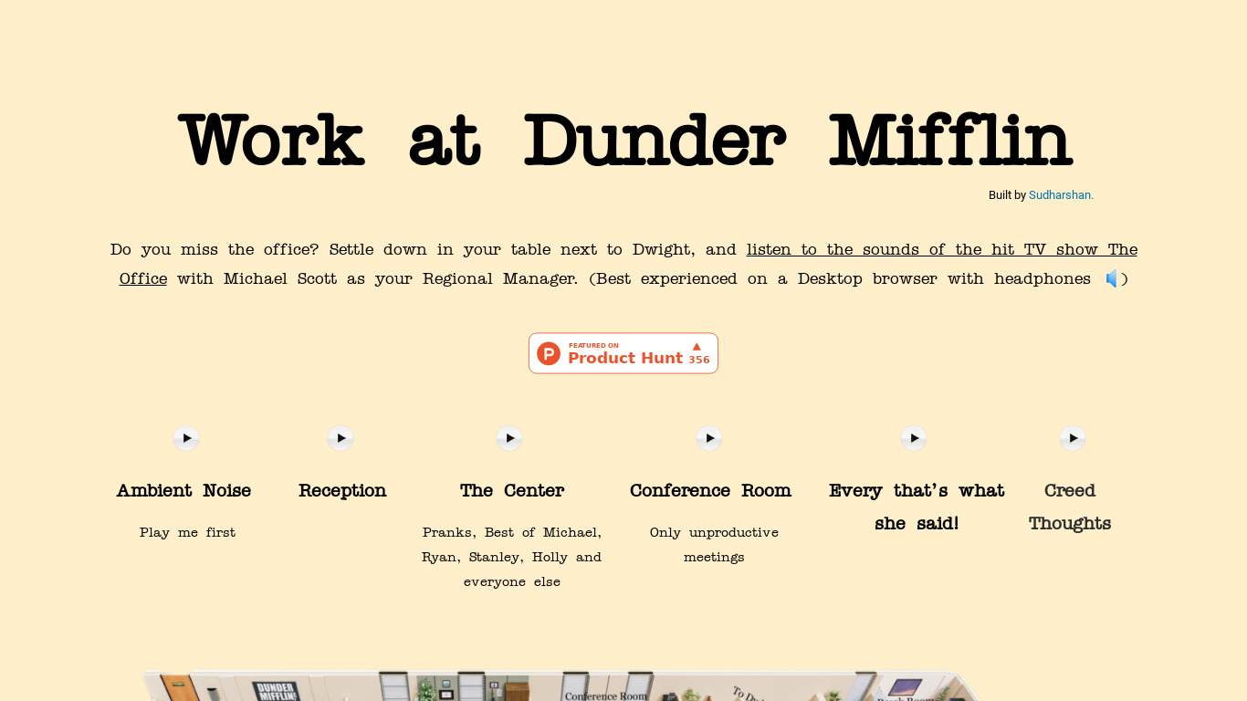 Work at Dunder Mifflin Landing page
