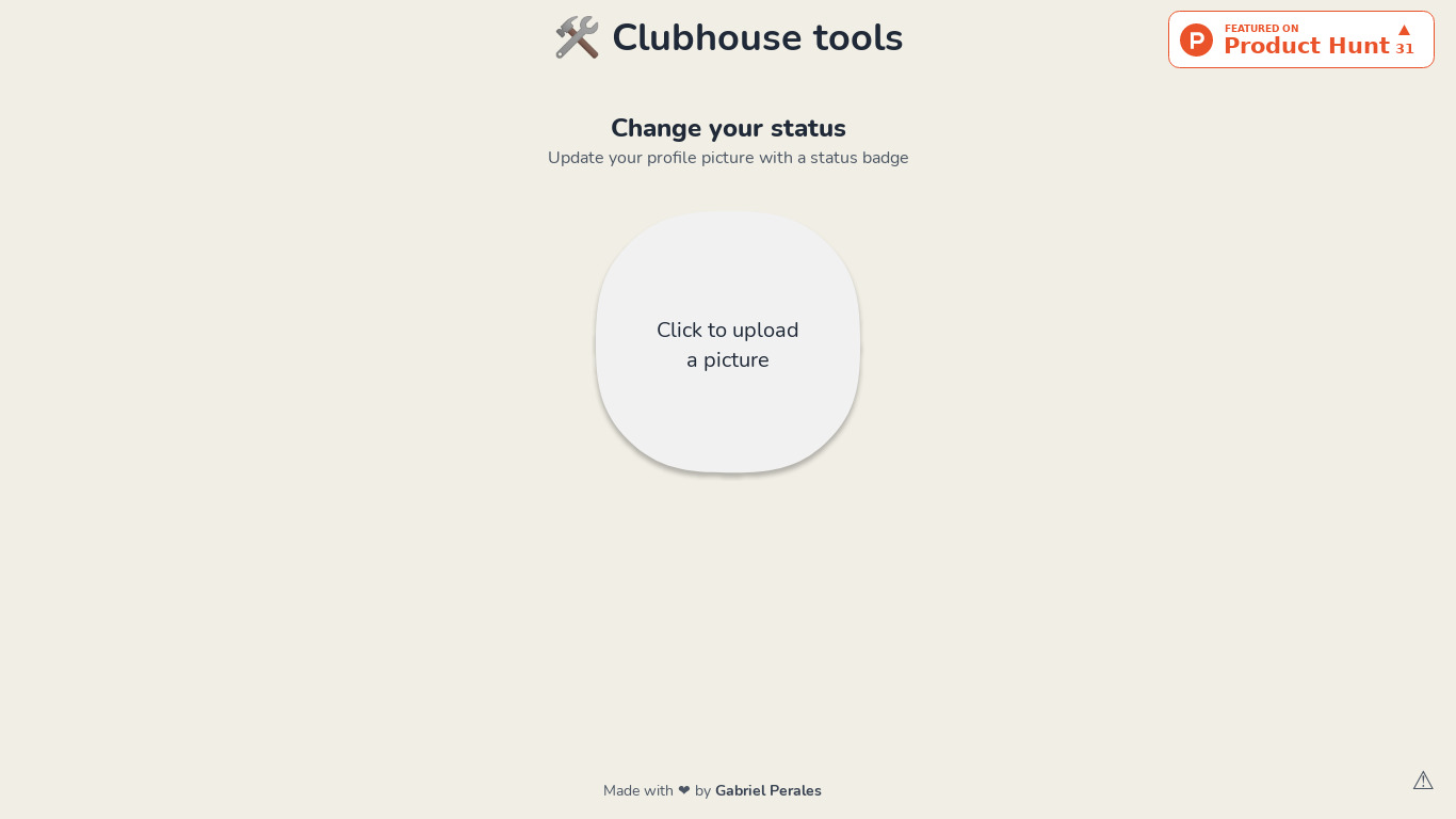 Clubhouse Tools Landing page