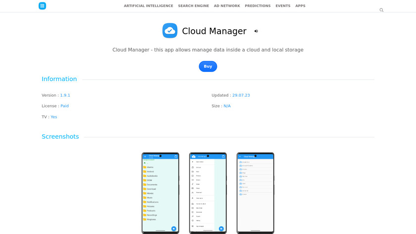 Cloud Manager Landing Page