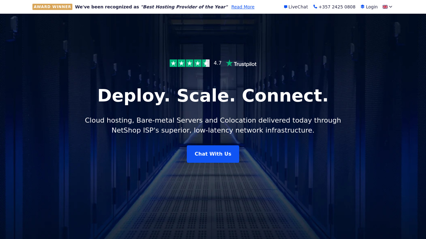 NetShop ISP Landing page