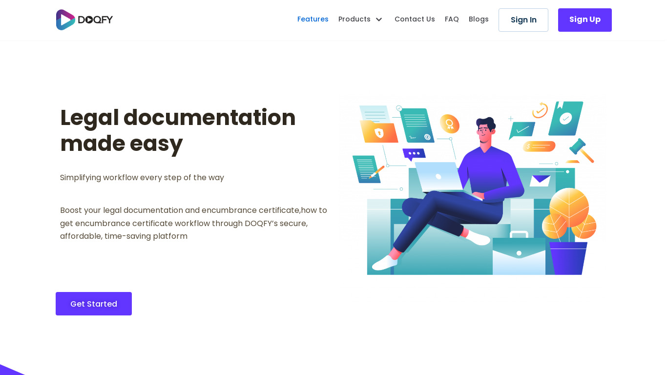 Doqfy.in Landing page
