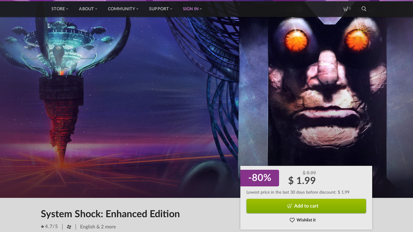 System Shock: Enhanced Edition Landing Page