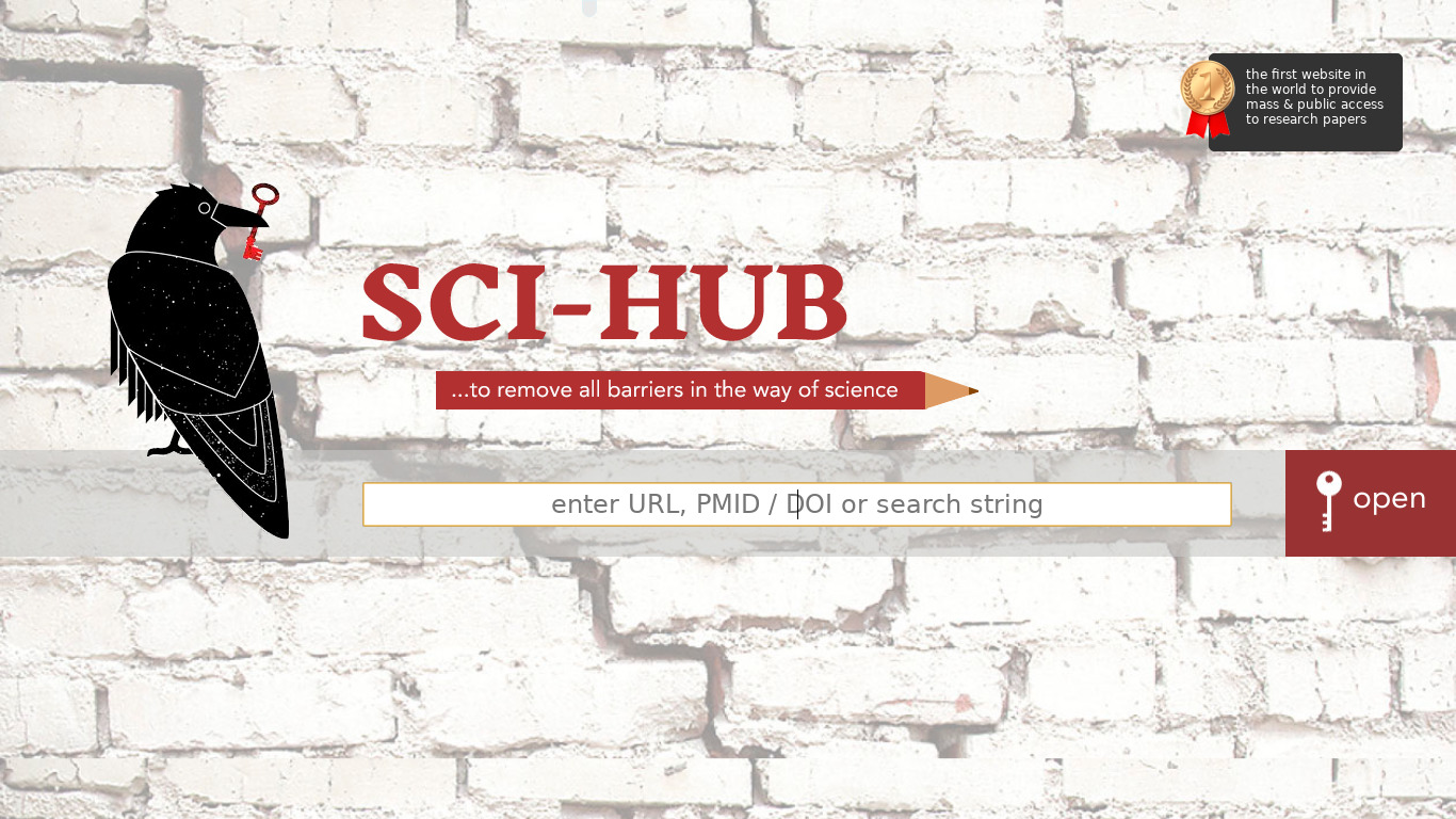 SCI-HUB Landing page