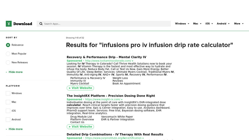 Infusions PRO Calculator Landing Page