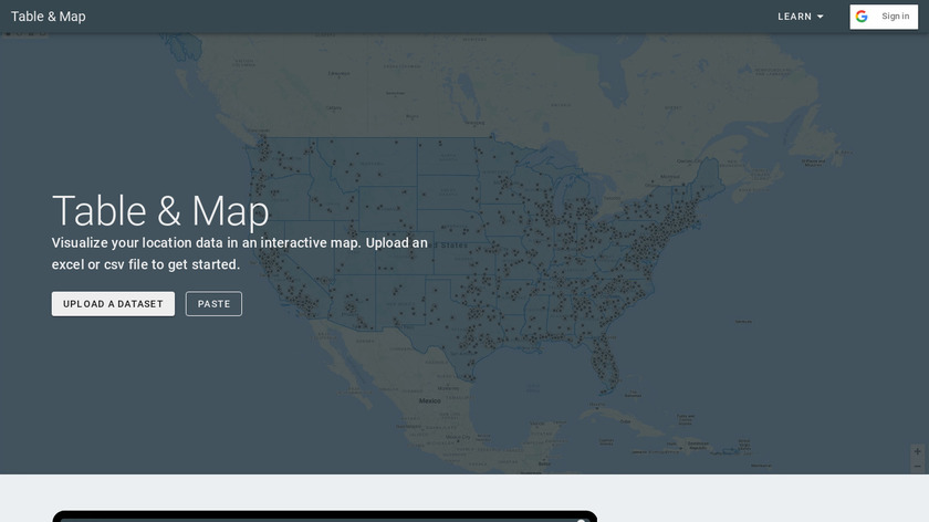 Table &amp; Map Landing Page