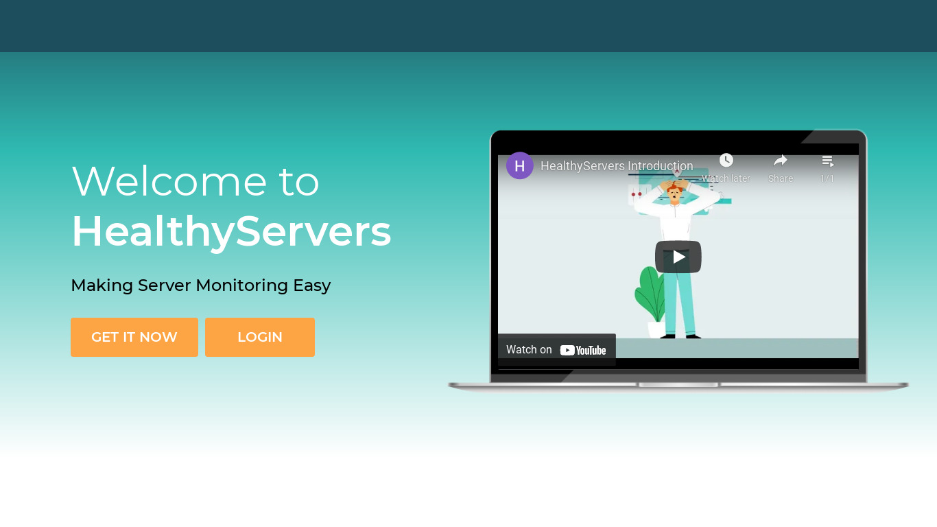 Healthy Servers Landing page