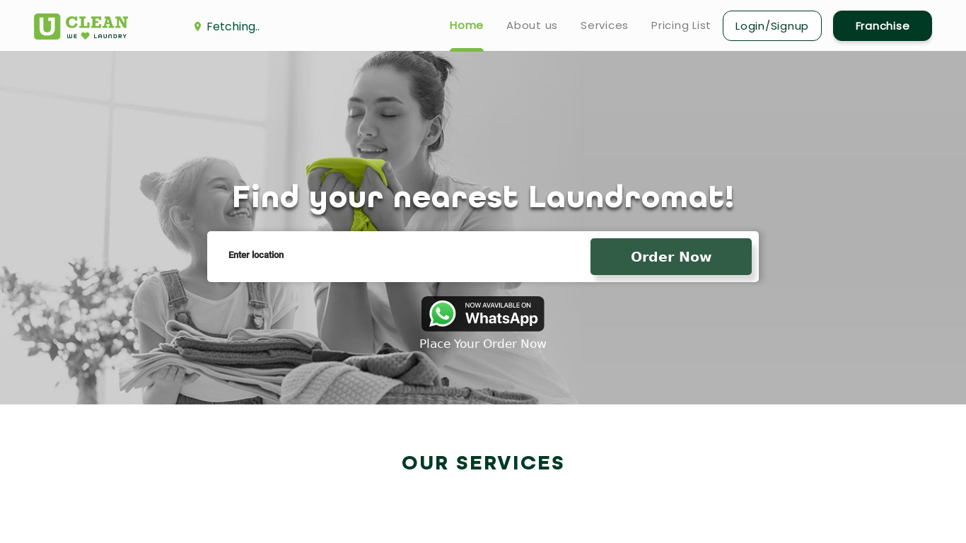UClean.in Landing page