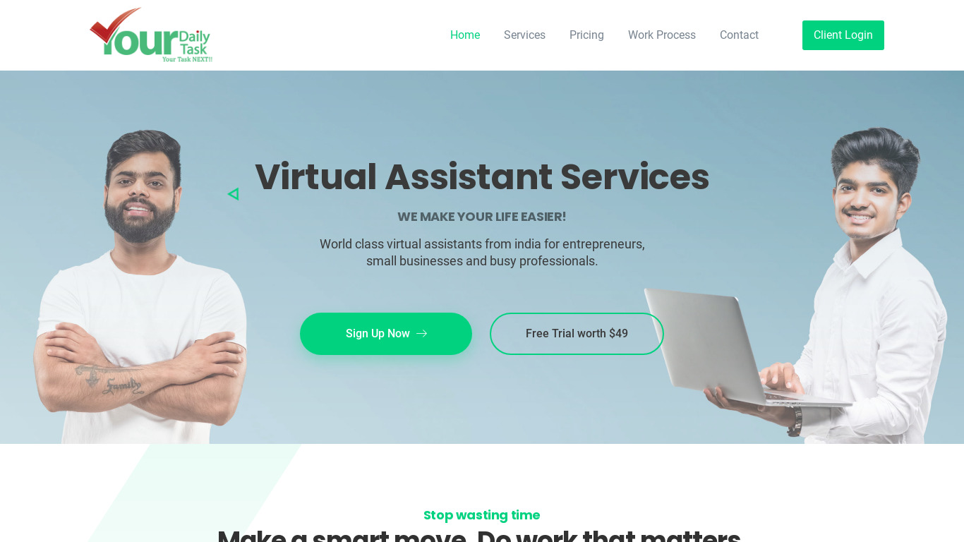 YourDailyTask Landing page