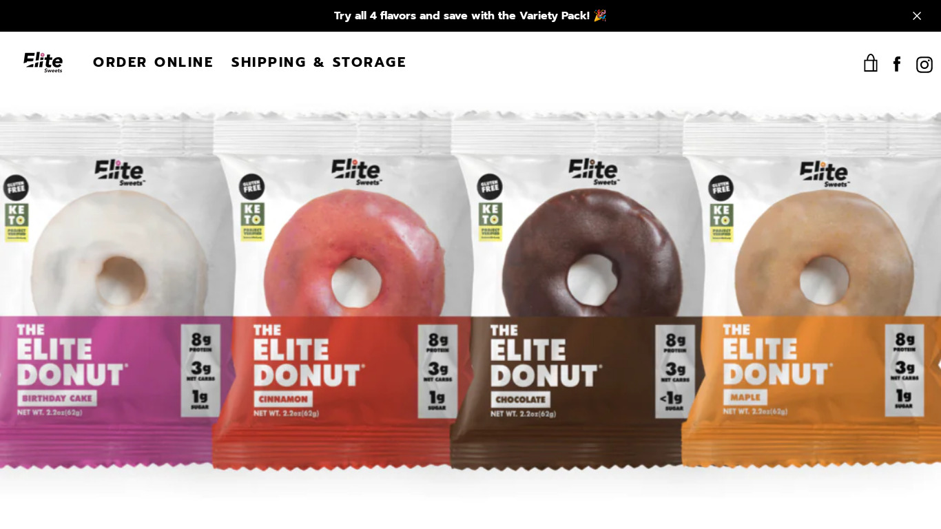 The Elite Donut Landing page