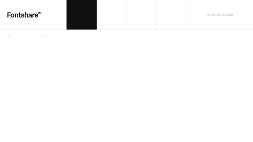 Fontshare Landing Page