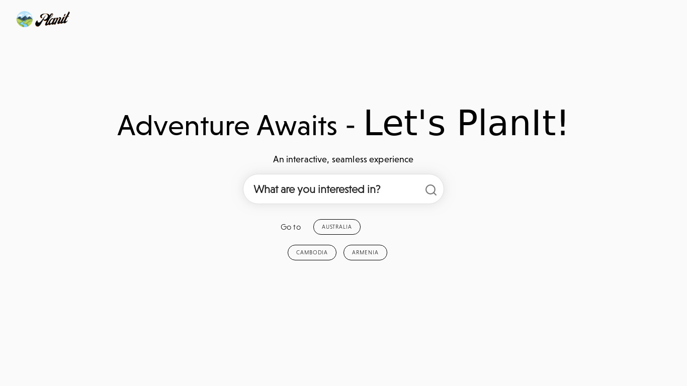 PlanIt Landing page