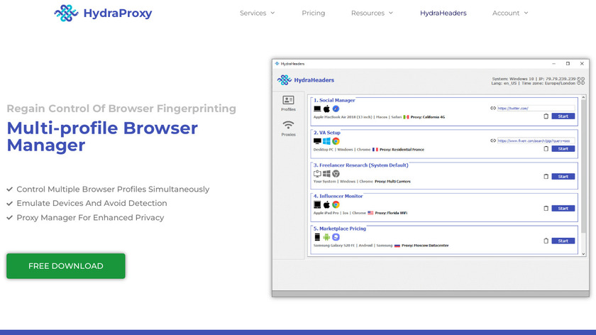 HydraHeaders Landing Page