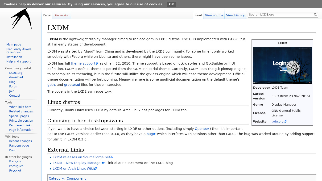 wiki.lxde.org LXDM Landing page