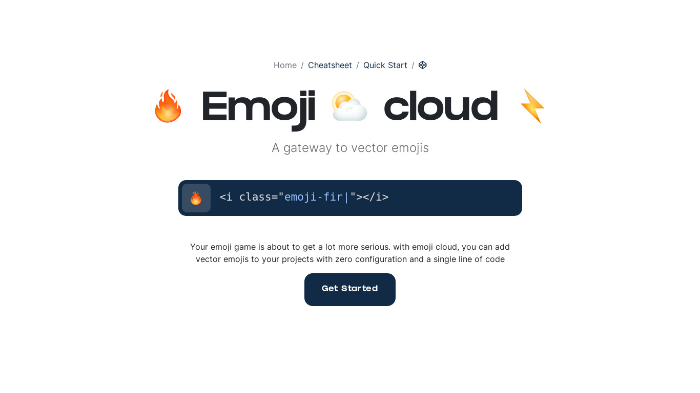 Emoji Cloud Landing page
