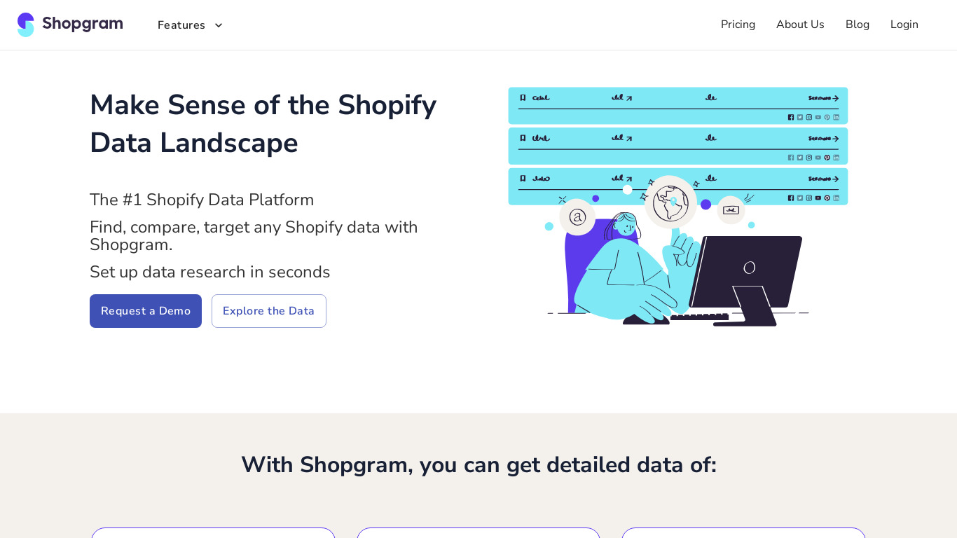 Shopgram Landing page