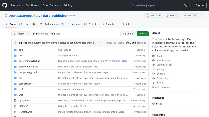 Open Data Repository Data Publisher Landing Page