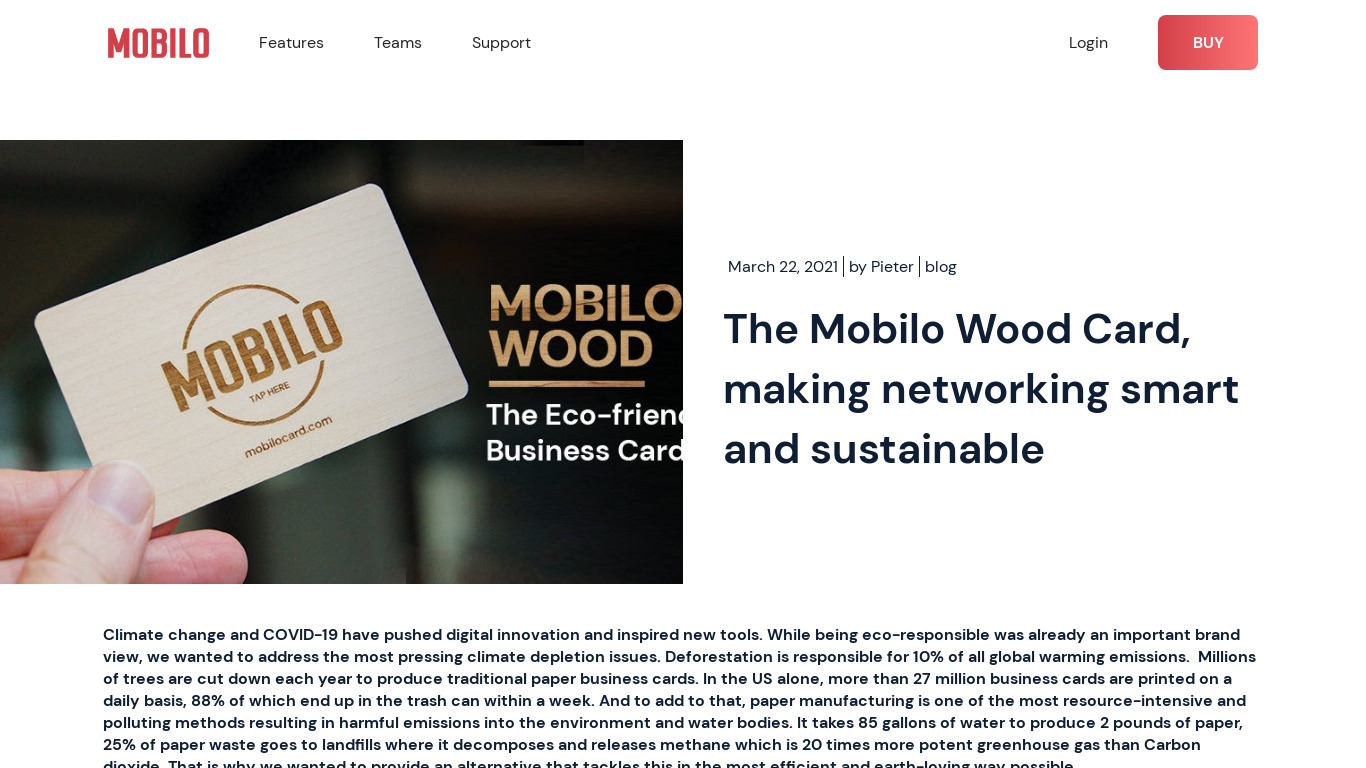 Mobilo Wood Landing page