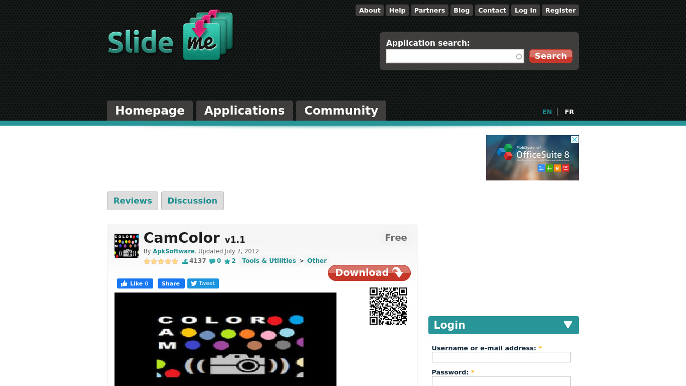 CamColor Landing page