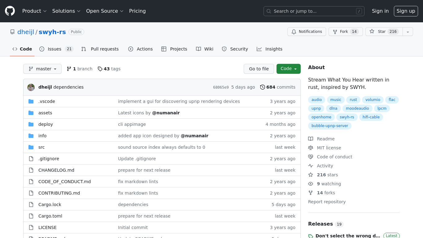 swyh-rs Landing page