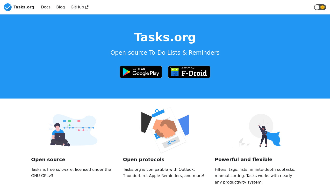 Tasks.org Landing page