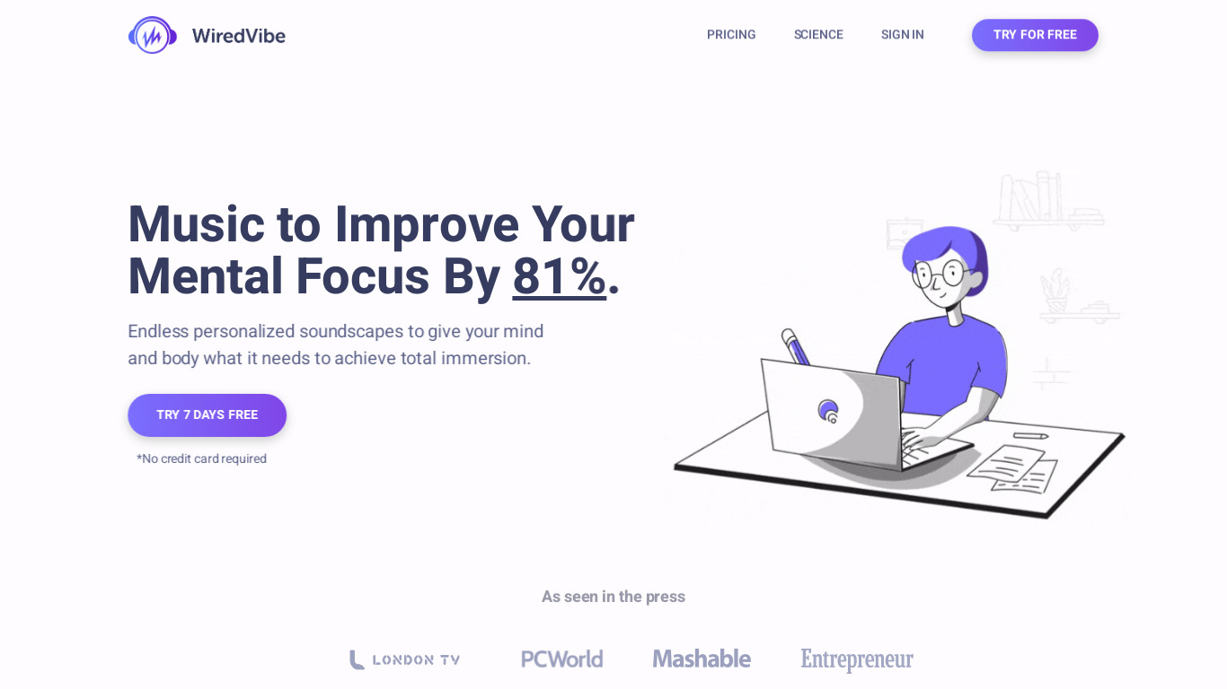 WiredVibe Landing page