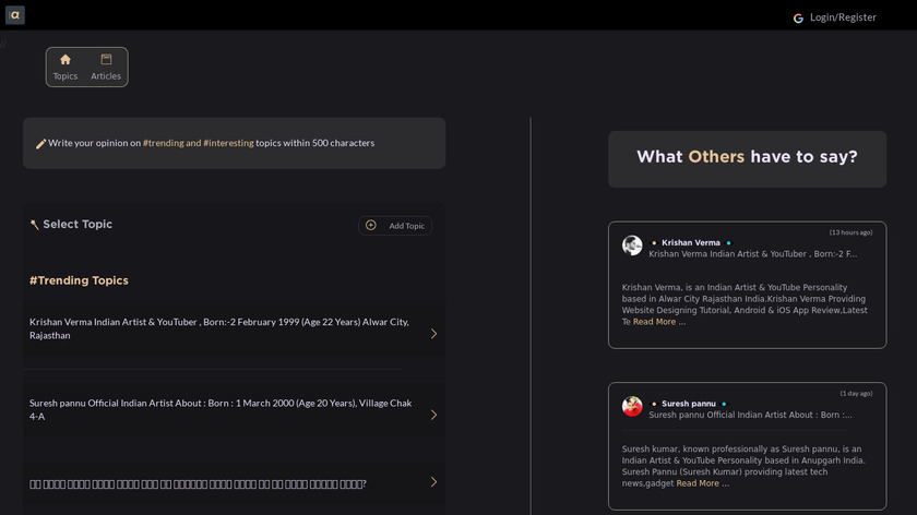 Articled Landing Page