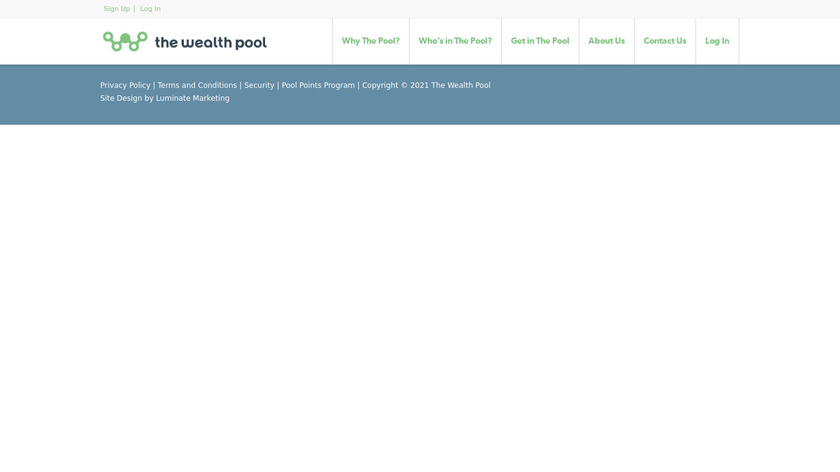 The Wealth Pool Landing Page