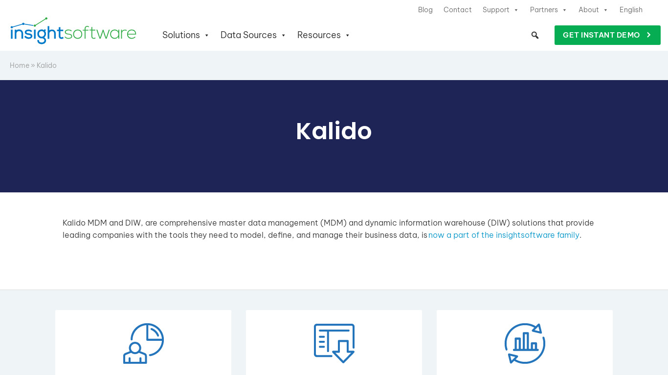 Kalido Information Engine Landing page