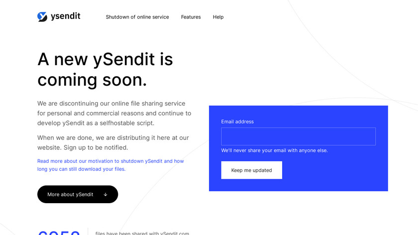 ySendit Landing Page